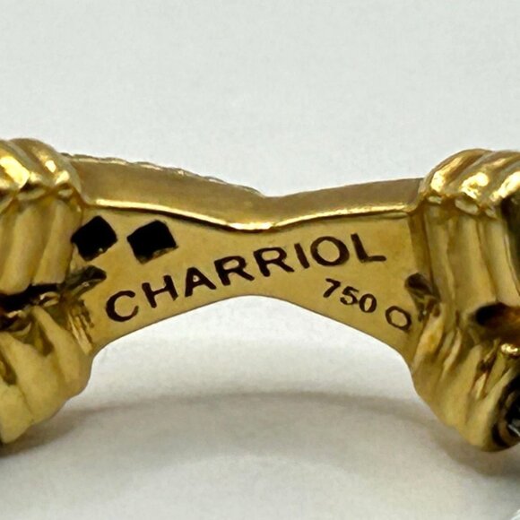 Charriol Ring – Stainless Steel, 18K Yellow Gold and Natural Diamonds - Size 6 - Picture 3 of 7